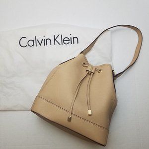Calvin Klein Leather Bucket Bag Purse